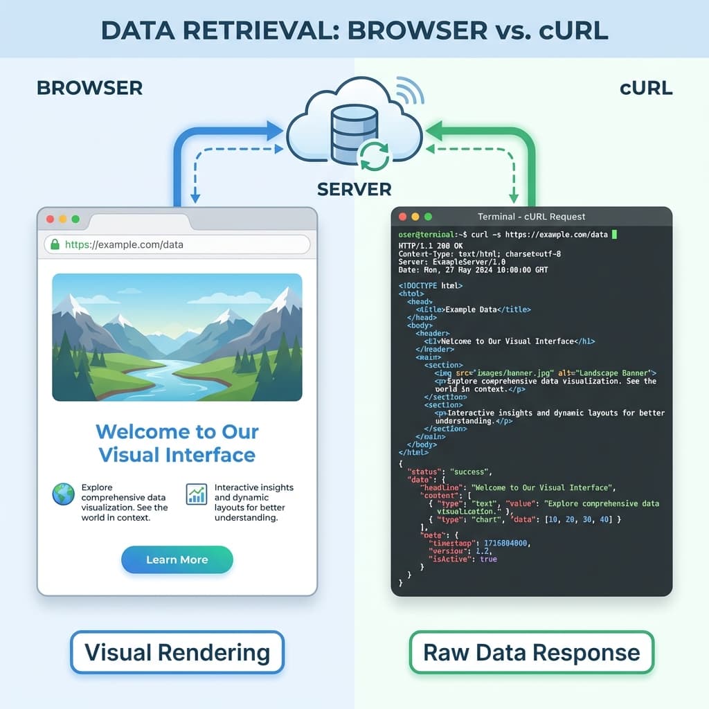 Browser vs cURL Comparison